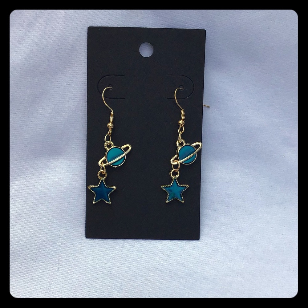 Moon star space earrings